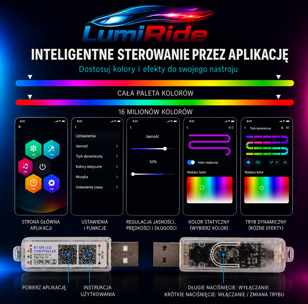 Zestaw Ambient LED LumiRide - Standard