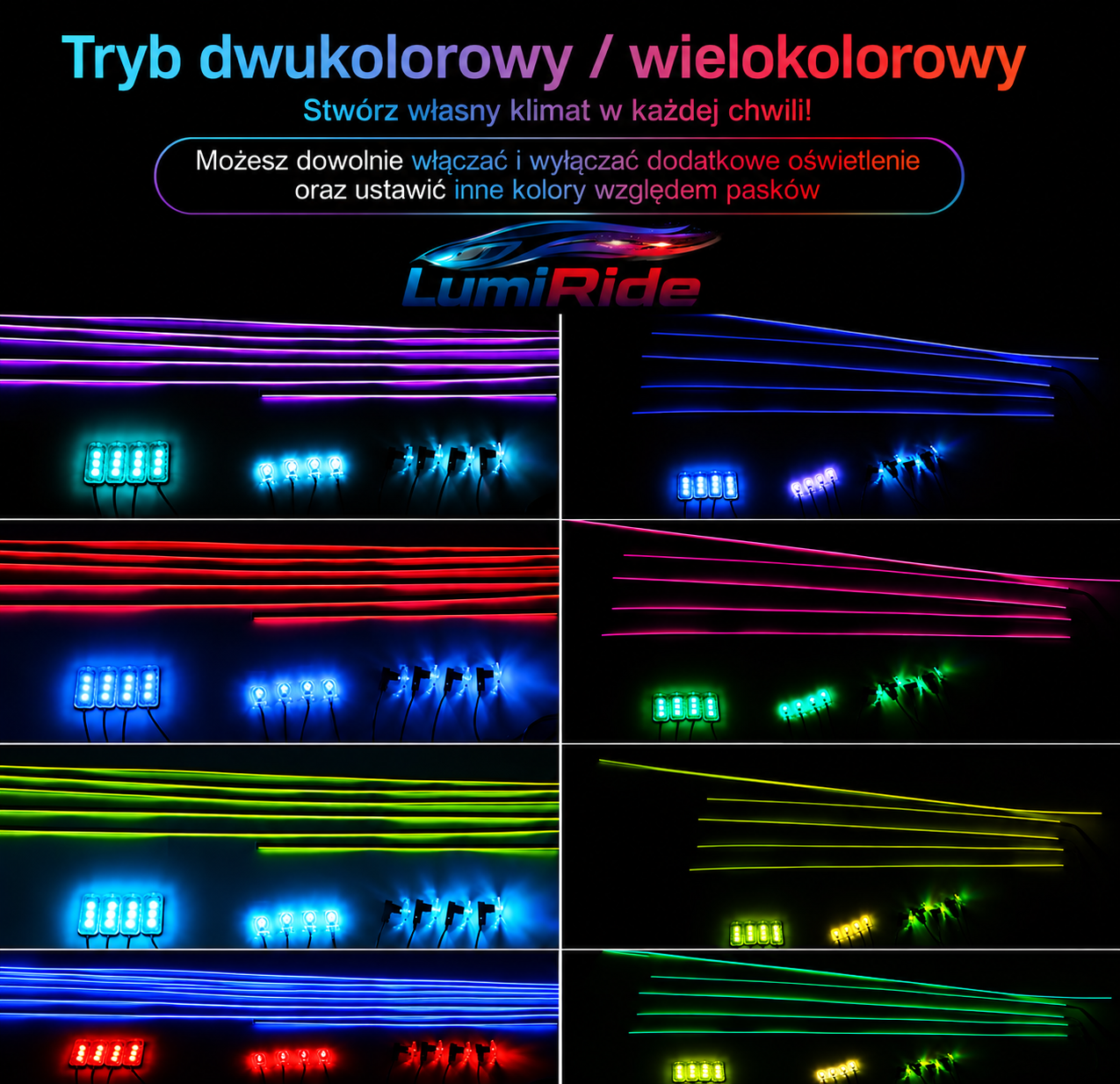 Zestaw Ambient LED LumiRide - Professional