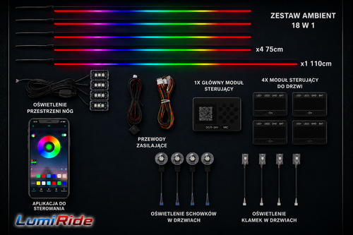 Zestaw Ambient LED LumiRide - Professional